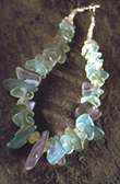 A necklace of rare lilac seaglass from Fiji mixed with topaz, aqua and turquoise seaglass